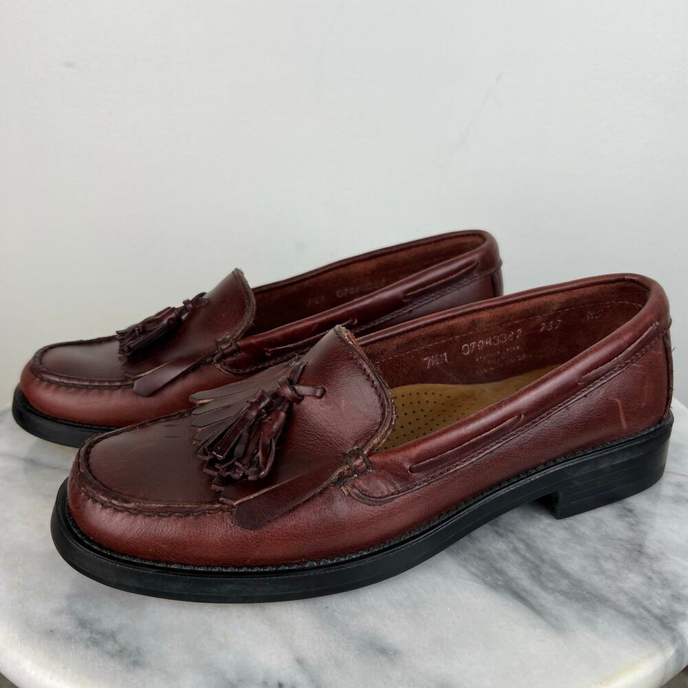 Vintage G.H. Bass & Co. Women's Brown Genuine Leather Tassel Loafers (Sz 8) - Picture 11 of 11